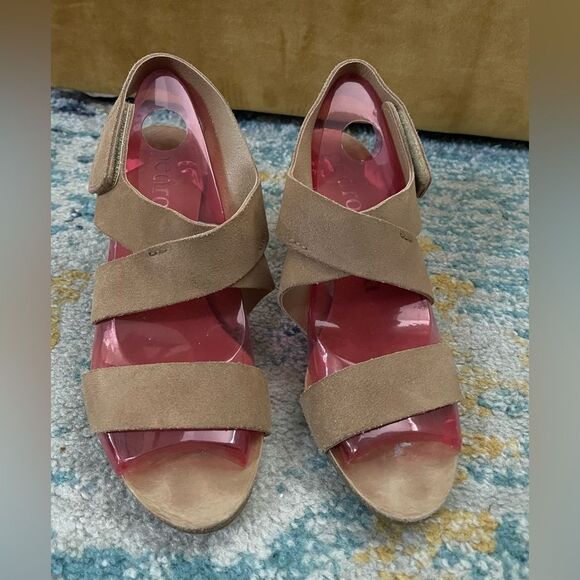 PEDRO GARCIA Tan Suede Sandals Heels Size 8/38 - Picture 2 of 10